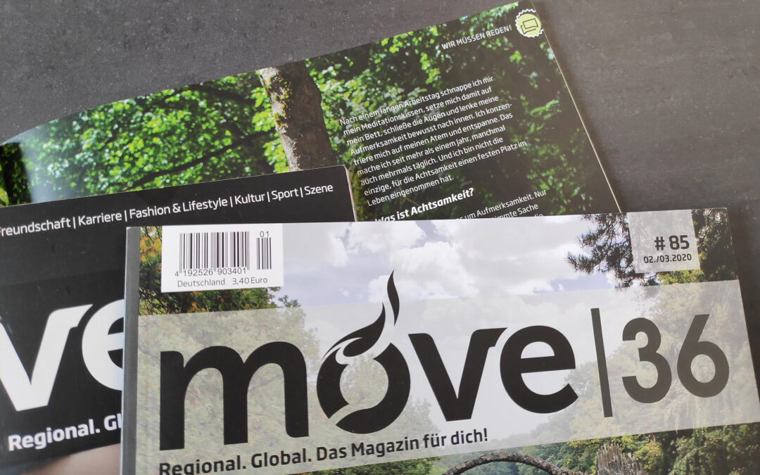 Ein Bild mehrerer Ausgaben des Magazins move36 zum Thema Selbsthilfe.